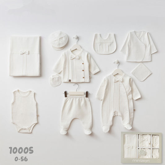 Erkek Bebek Carısma Nervüllü Detaylı 0-3 Ay Hastane Çıkışı 10'lu Set