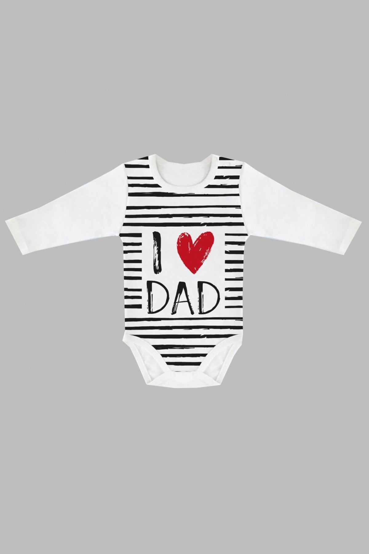 I LOVE DAD Baskılı Uzun Kol Body