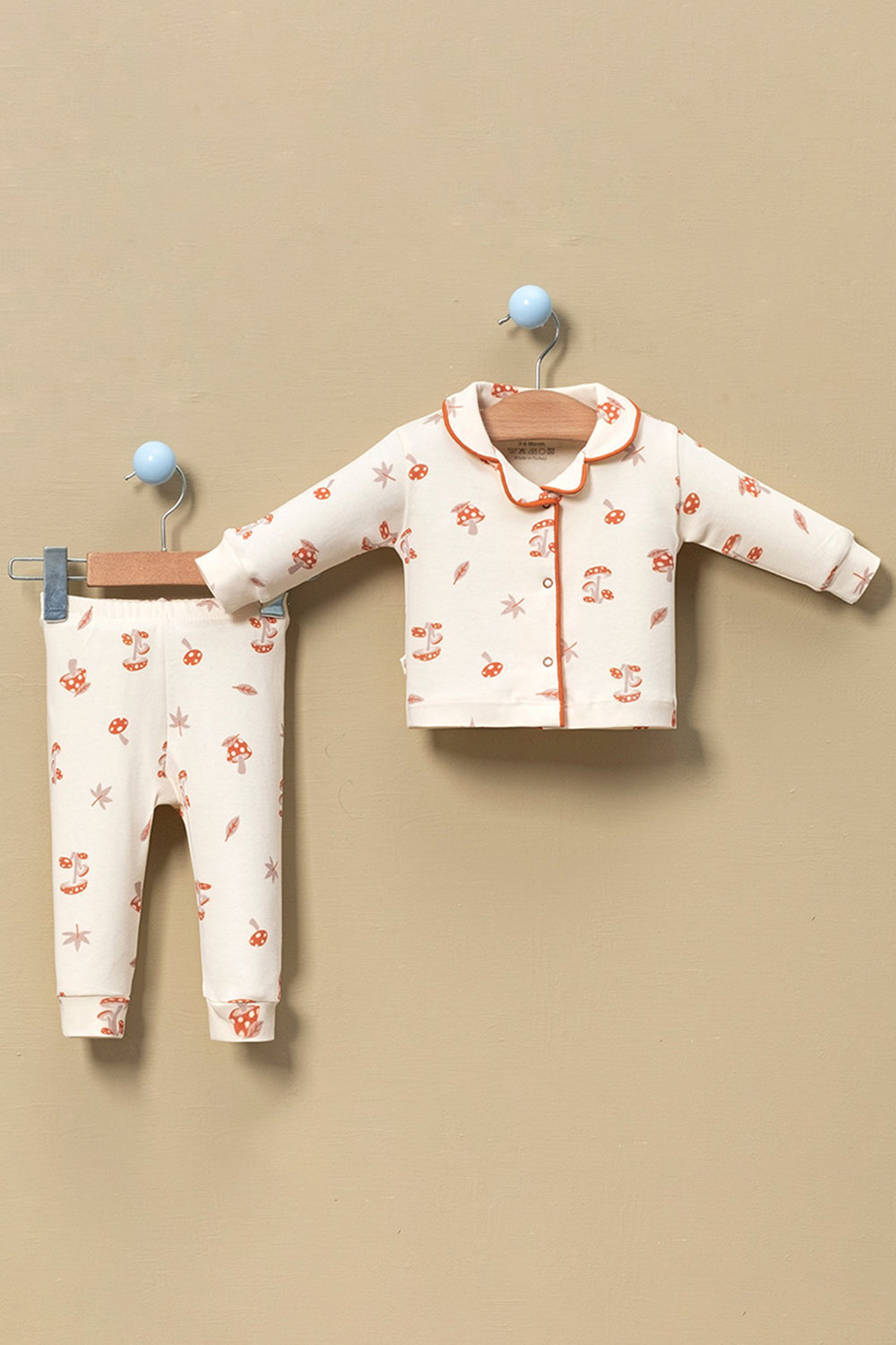 Mantar Desenli 2'Li Unisex Pijama Takımı