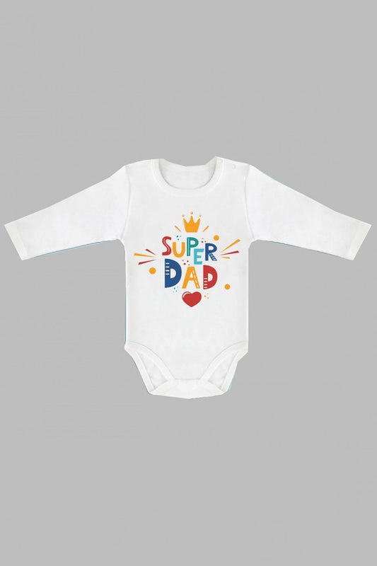 Super Dad Baskılı Uzun Kol Body