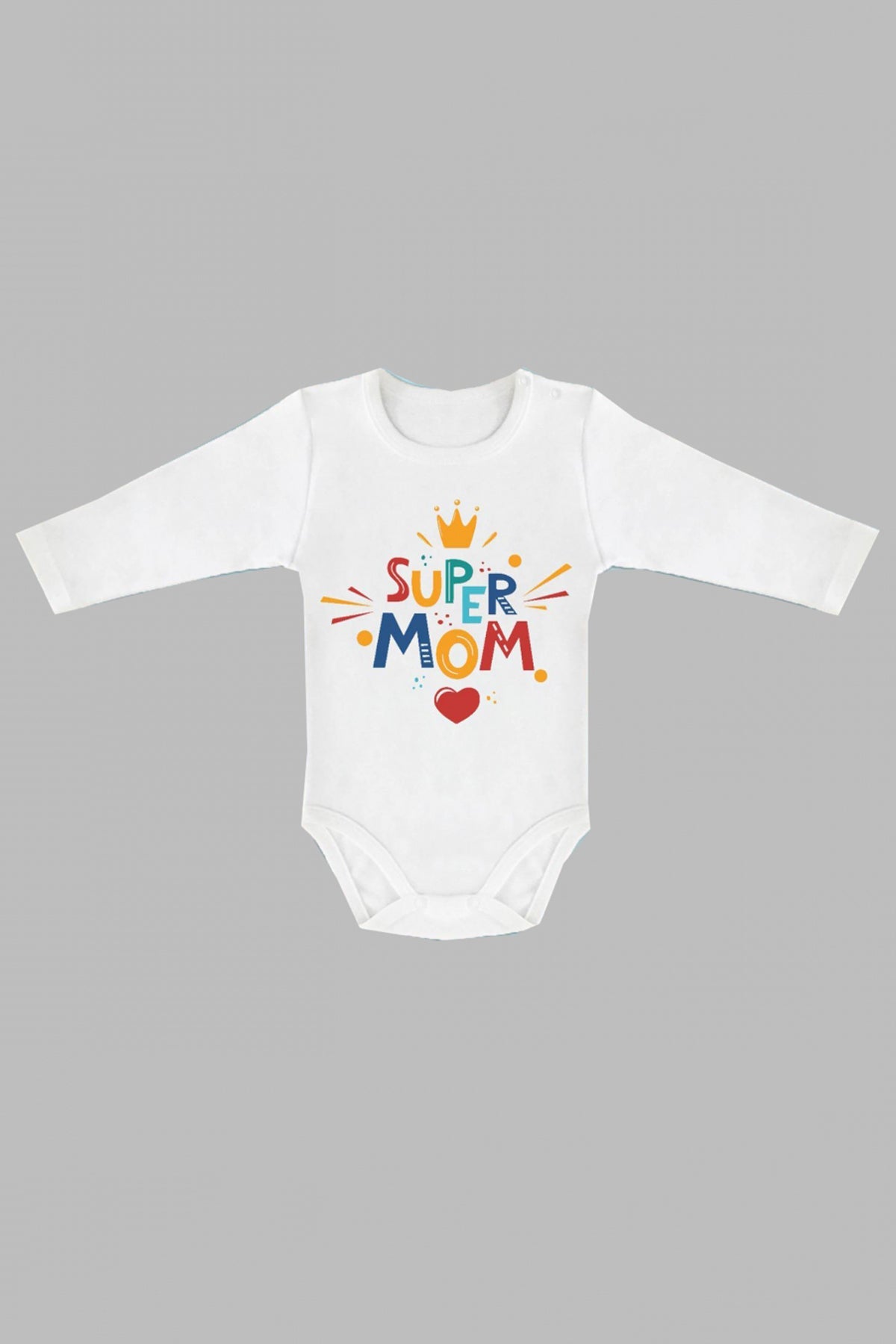 Super Mom Baskılı Uzun Kol Body