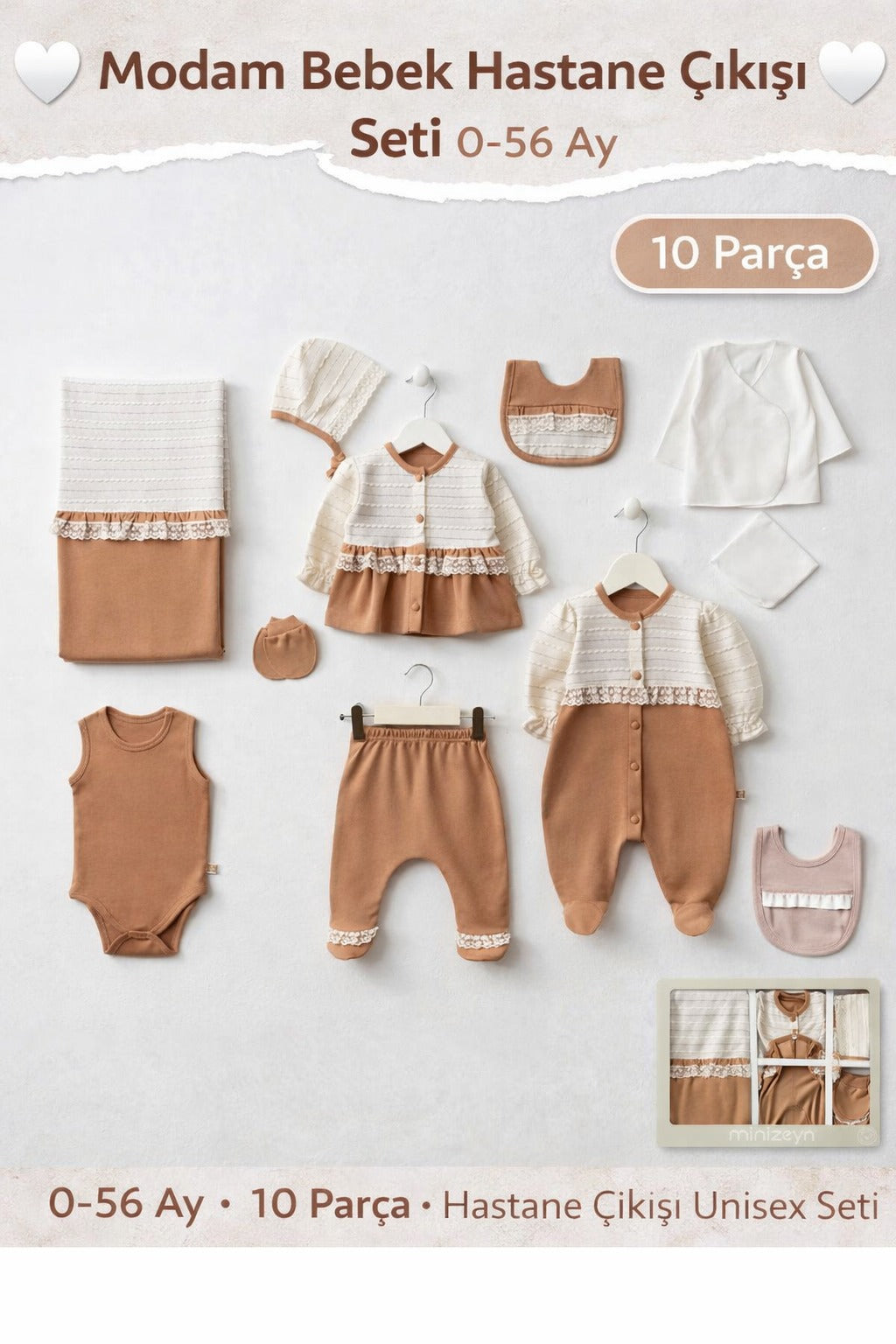 Kız  Bebek Sim Detaylı  0-3 Ay Hastane Çıkışı 10'lu Set